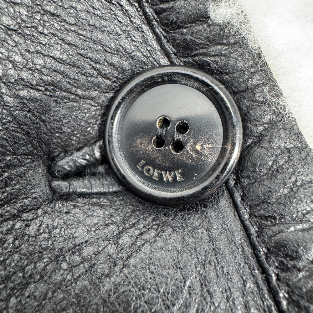 Loewe Black and White Shearling Leather Jacket - Picture 8 of 12